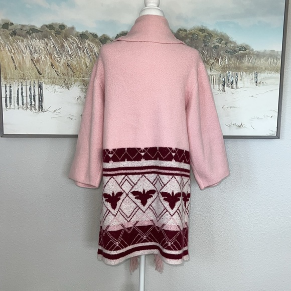 G.I.L.l. Jacquard Blanket Cardigan Sweater in Blush Pink | Size XS/S - Picture 3 of 9